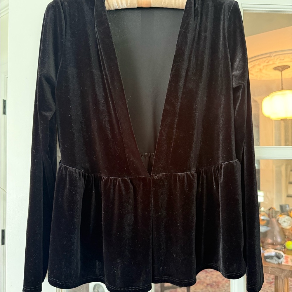 ModCloth Luxe the Part Draped Blazer in Black Velvet